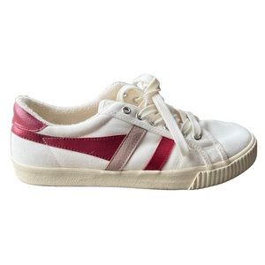 Stylish Women's White and Red Sneakers
